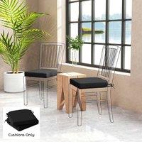 OUTSUNNY Outdoor Chair Seat Cushions Set of 2, Garden Chair Cushions in Black | Size: 40 cm x 40 cm
