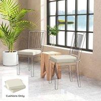 OUTSUNNY Outdoor Chair Seat Cushions Set of 2, Garden Chair Cushions in Cream | Size: 40 cm x 40 cm