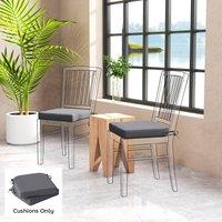 OUTSUNNY Outdoor Chair Seat Cushions Set of 2, Garden Chair Cushions in Dark Grey | Size: 40 cm x 40 cm