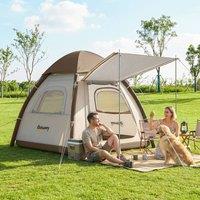 OUTSUNNY 3 Man Inflatable Camping Tent w/ 3000mm Waterproof Rainfly in Cream