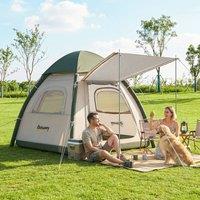 OUTSUNNY 3 Man Inflatable Camping Tent w/ 3000mm Waterproof Rainfly in Beige