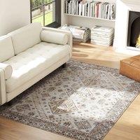 HOMCOM Flannel Non-Slip Washable Rug for Living Room, Beige | Size: 230 cm x 160 cm