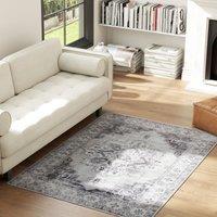 HOMCOM Flannel Non-Slip Washable Rug for Living Room, Grey | Size: 200 cm x 290 cm