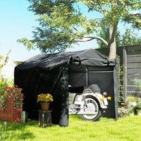 OUTSUNNY Garden Tool Storage Shed with Roll-up Zipper Door, Dark Grey