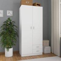 Berkfield Home Wardrobe White 80x52x180 cm Engineered Wood | Size: 80 x 52 x 180 cm