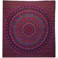 KDMD Double Cotton Bedspread & Wall Hanging - Classic Mandala in Purple