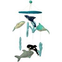 KDMD Handmade Felt Mobile with Dolphins & Sea Creatures - Nursery Decor