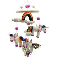KDMD Handmade Felt Rainbow Unicorn Mobile for Nurseries & Playrooms