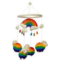 KDMD Rainbow Sheep Handmade Felt Mobile - Cheerful Nursery Decor