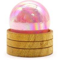 KDMD Rose Quartz Titanium Aura Sphere 50mm with Stand - Meditation & Decor in Pink