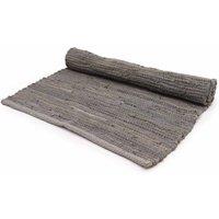 KDMD Medium Indian Handloom Cotton Rug - Charcoal, Durable & Elegant in Charcoal