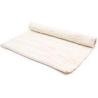 KDMD Medium Indian Handloom Cotton Rug - Cream, Soft & Durable in Cream
