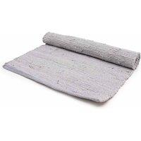 KDMD Medium Indian Handloom Cotton Rug - Grey, Soft & Durable Accent in Grey