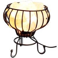 KDMD Himalayan Salt Rock Brazier Set with Light, Bulb & 3kg Salt Chunks in Black