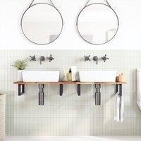 Berkfield Home Bathroom Vanity Top Oil Finished 120x40x2 cm Solid Wood Acacia in Brown | Size: 120 x 40 x 2 cm