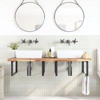 Berkfield Home Bathroom Vanity Top Untreated 120x60x4 cm Solid Wood Acacia in Brown | Size: 120 x 60 x 4 cm
