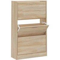 Berkfield Home Shoe Cabinet Sonoma Oak 63x24x103 cm Engineered Wood in Tan | Size: 63 x 24 x 103 cm