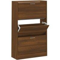 Berkfield Home Shoe Cabinet Brown Oak 63x24x103 cm Engineered Wood | Size: 63 x 24 x 103 cm
