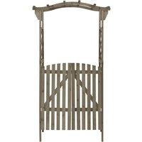 Berkfield Home Pergola with Gate 116x40x204 cm Grey Solid Firwood | Size: 116 x 40 x 204 cm