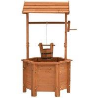 Berkfield Home Garden Wishing Well Planter 40x40x84 cm Firwood in Brown | Size: 40 x 40 x 84 cm