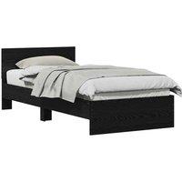 Berkfield Home Modern Bed Frame with Headboard Black Oak 90x200 cm Engineered Wood