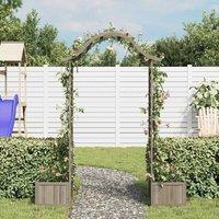 Berkfield Home Beautiful Garden Pergola with Planter Grey Solid Firwood