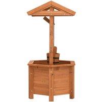 Berkfield Home Garden Wishing Well Planter 40x40x84 cm Firwood in Brown | Size: 40 x 40 x 84 cm