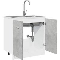 Berkfield Home Sink Bottom Cabinet Lyon Concrete Grey 80x46x81.5 cm Engineered Wood
