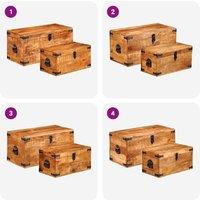 Berkfield Home Storage Chest Set 2 Pieces Rough Mango Wood in Brown