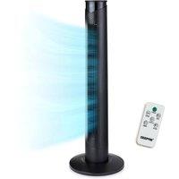 Geepas 46 Inch Quiet Tower Fan, 45W Cooling With Remote & 12H Timer in Black