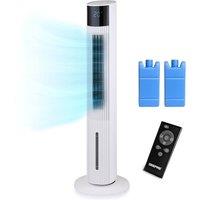 Geepas 42 Tower Air Cooler Fan with 3L Water Tank, 2 Ice Packs & Remote in White