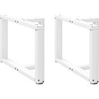 Berkfield Home Coffee Table Legs T-Shaped 2 pcs White 60x25x(42-43) cm Steel