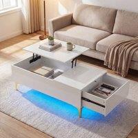 Costway Modern Lift Top Coffee Table High Gloss Accent Table in White