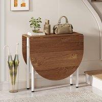 Costway Farmhouse Writing Table 150 CM Folding Dining Table for 6-8 People in Natural