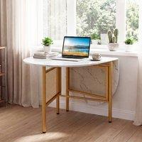 Costway Modern Writing Table 150 CM Folding Dining Table for 6-8 People in White