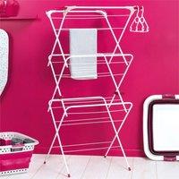 Havendro 3 Tier Folding Clothes Airer 15M Drying Rack in White | Size: 100 cm x 15 cm