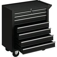 Nordara Roller Tool Storage Chest 7 Drawers Garage Workshop Black