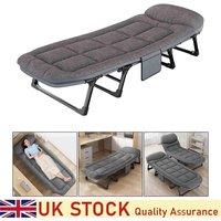 Nordara Grey Heavy-Duty Portable Camping Cot Folding Bed with Mattress