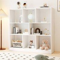 Nordara 27*100*100cm Wooden Cube Bookcase Storage Shelf Display Unit Stand in White