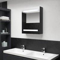 Berkfield Home LED Bathroom Mirror Cabinet Shining Black 50x14x60 cm | Size: 50 x 14 x 60 cm