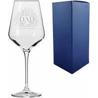 Uniqueful Men's Personalised 390ml Infinity Wine Glass Best Dad Ever Design in Clear