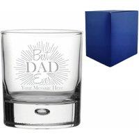 Uniqueful Men's Personalised Best Dad Ever Engraved Bubble Whisky Glass Fathers Day in Clear