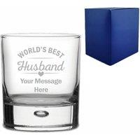 Uniqueful Men's Personalised Whisky Tumbler World's Best Husband Anniversary in Clear