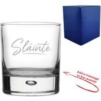 Uniqueful Men's Personalised Slainte Script Whisky Glass Reverse Message in Clear