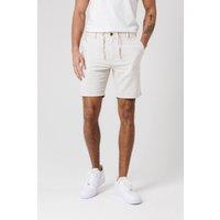 Tokyo Laundry Men's Cotton Linen Shorts with Drawstrings in Natural | Size: XL