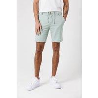 Tokyo Laundry Men's Cotton Linen Shorts with Drawstrings in Light Green | Size: Medium