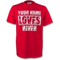 River Plate Men's Mens Your Name Loves River T-Shirt in Red | Size: XL