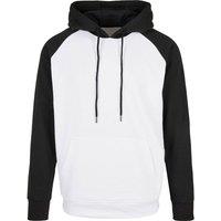 Build Your Brand Men's Basic Raglan Hoodie in White | Size: Large
