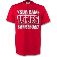 Brentford Men's Mens Your Name Loves T-Shirt in Red | Size: 2XL