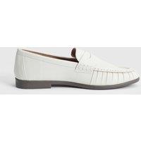Oasis Women's Grace Faux Leather Grandad Loafers in White | Size: 6